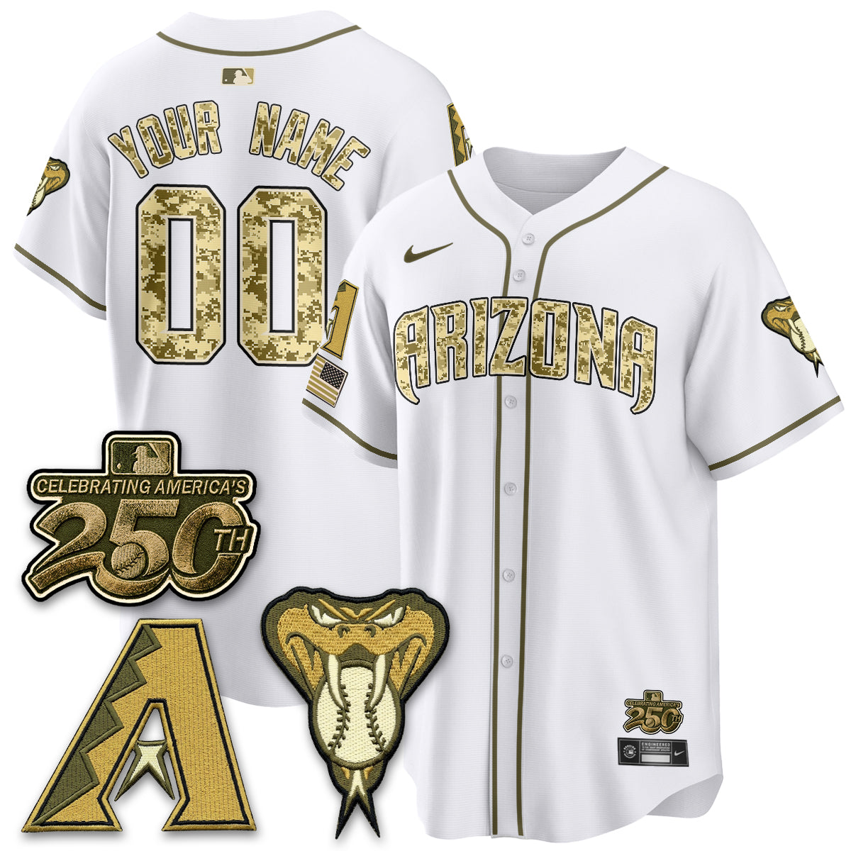 Arizona Diamonbacks Salute to Service 2026 Vapor Premier Limited Custom Jersey - Stitched-Cuztomshoes
