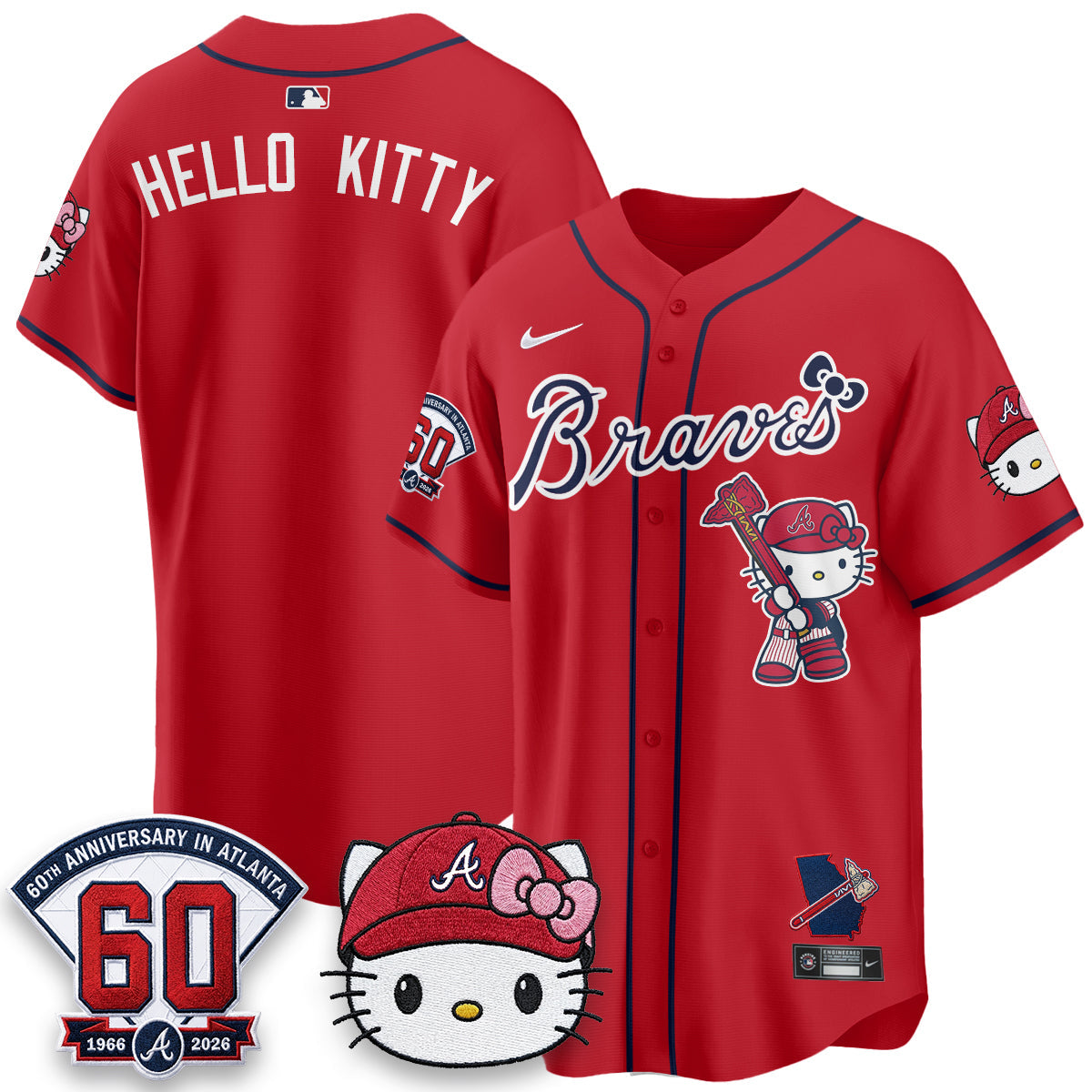 Atlanta Braves x Meow KT 2026 Vapor Limited Jersey - Stitched-Cuztomshoes