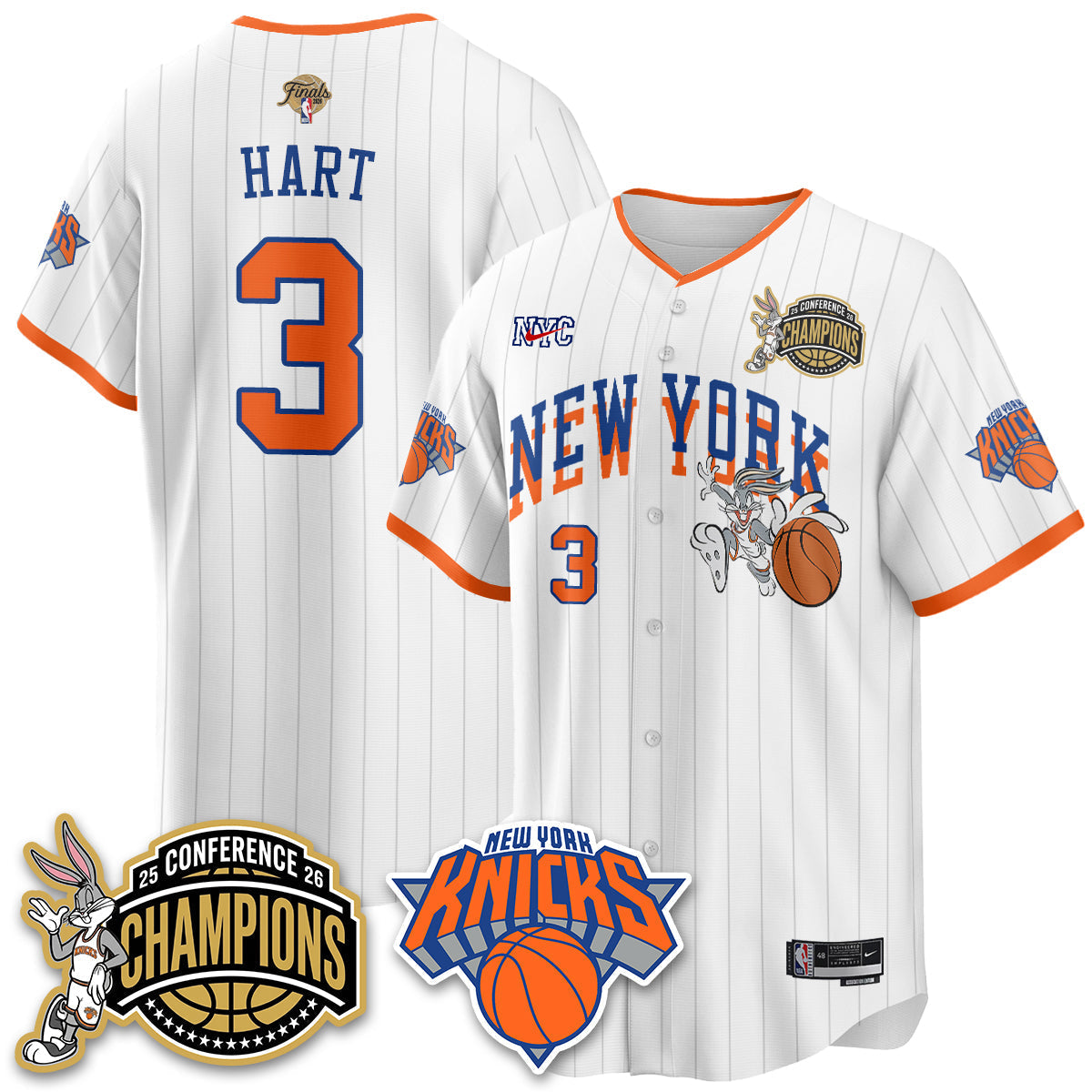 New York Knicks 2026 Basketball Finals x Bunny Vapor Jersey V2- Stitched-Cuztomshoes