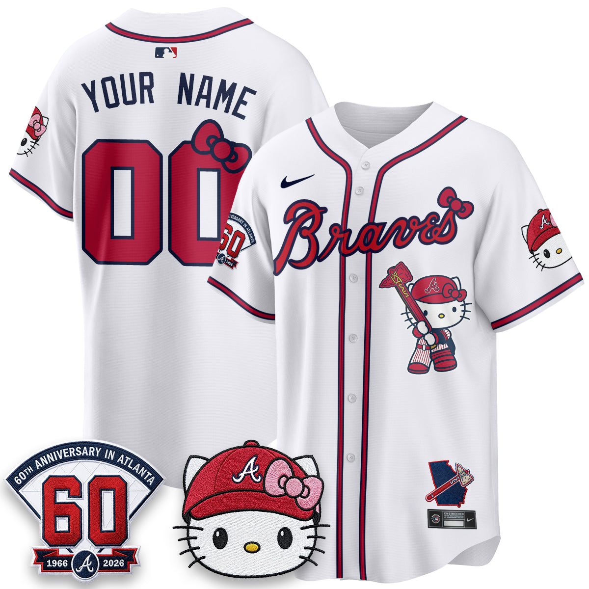 Atlanta Braves x Meow KT 2026 Vapor Limited Custom Jersey - Stitched-Cuztomshoes