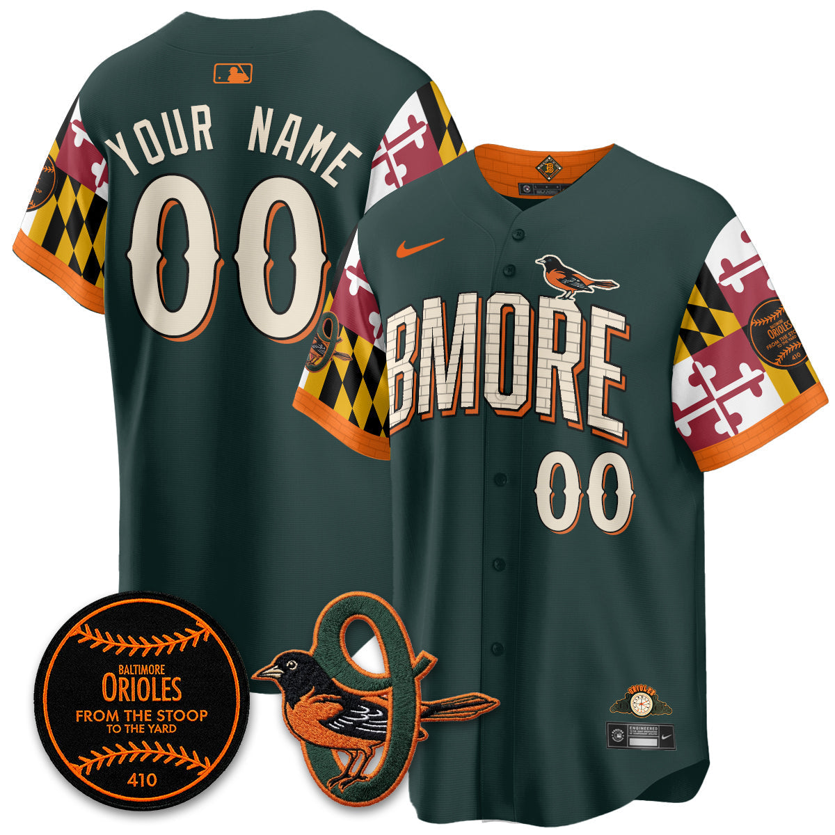 Baltimore Orioles x Maryland State Flag 2026 Vapor Custom Jersey - Stitched