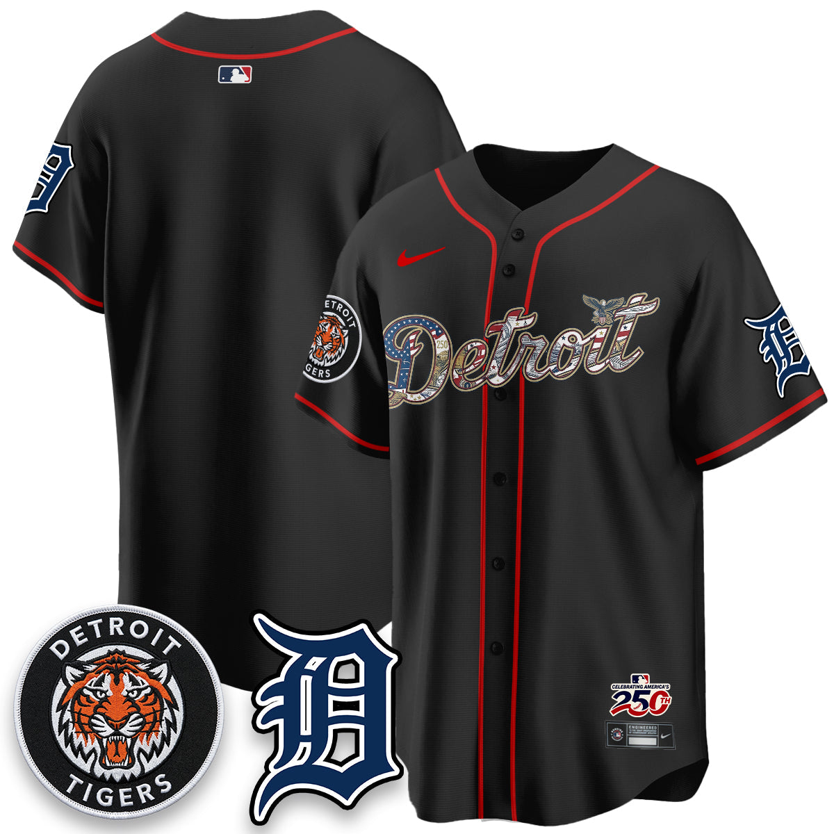 Detroit Tigers 2026 Independence Day USA Vapor Limited Jersey - Stitched