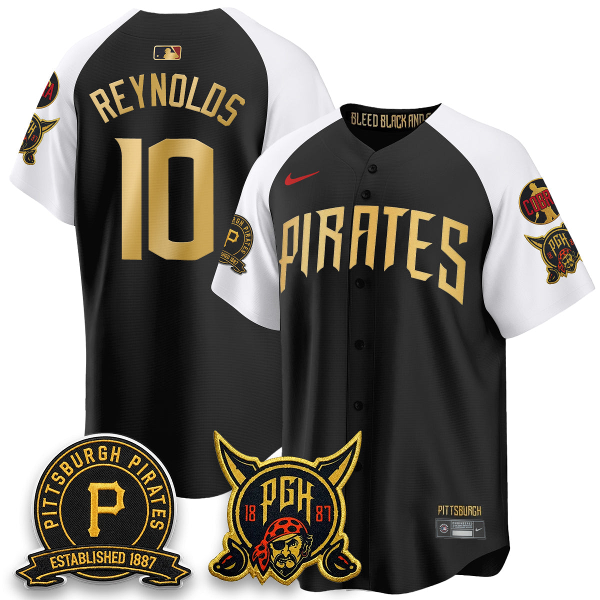 Pittsburgh Pirates Vapor Limited Jersey - Cobra & Est 1887 Patch - Stitched