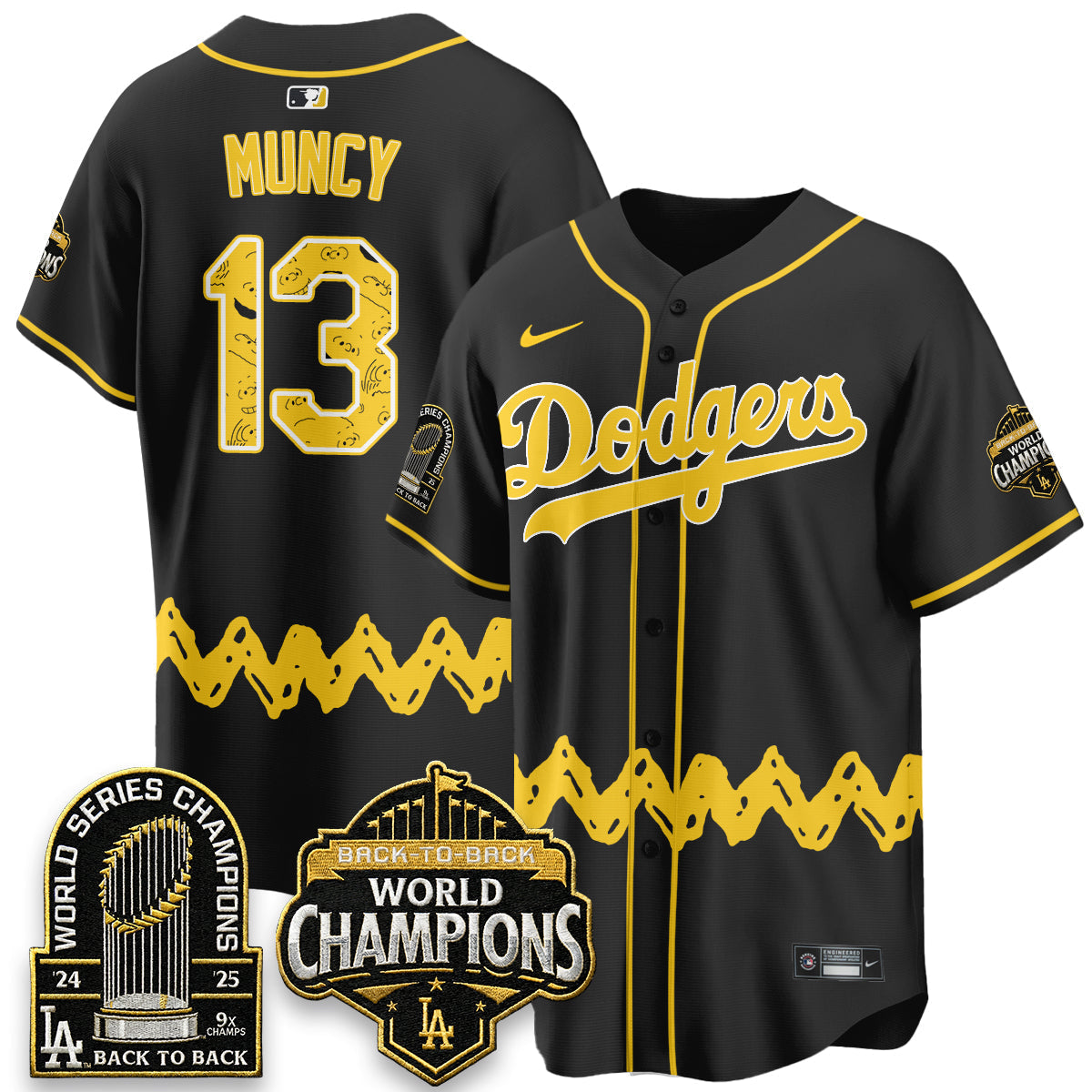 Los Angeles Dodgers x P-nuts Style Vapor Jersey - Stitched-Cuztomshoes