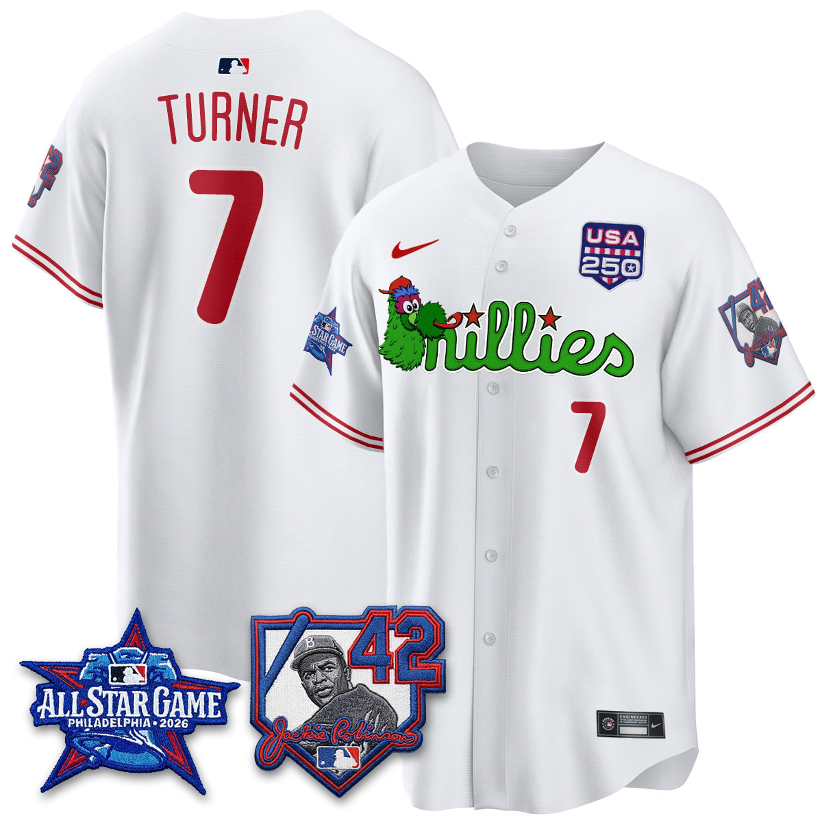 Philadelphia Phillies Phanatic 2026 New Era & 250th USA Vapor Limited Jersey - All Star Game - Stitched