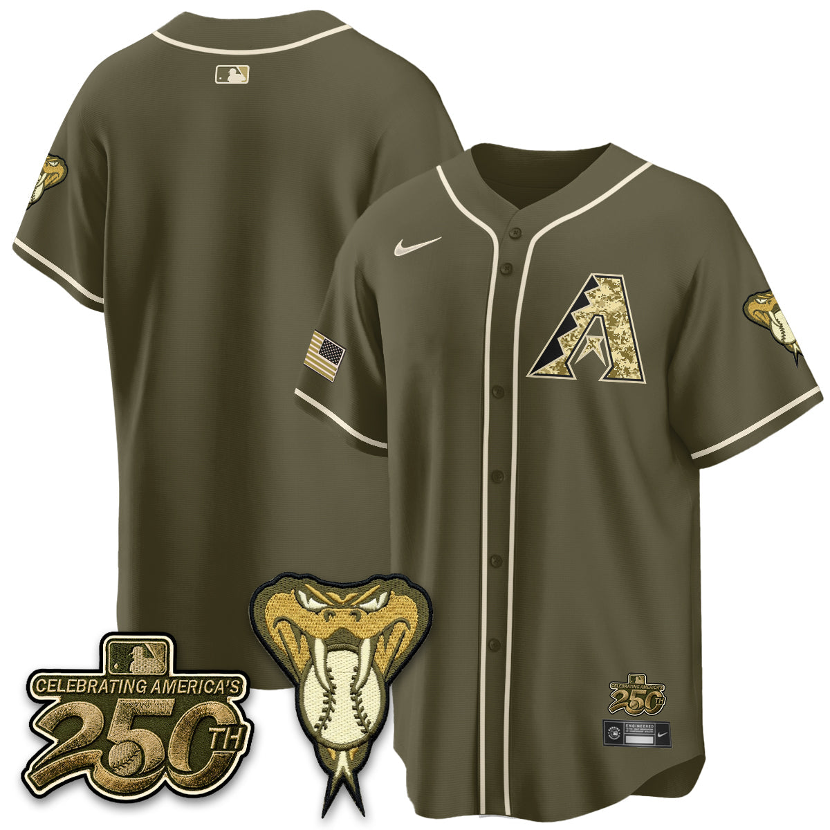 Arizona Diamonbacks Salute to Service 2026 Vapor Premier Limited Jersey - Stitched-Cuztomshoes