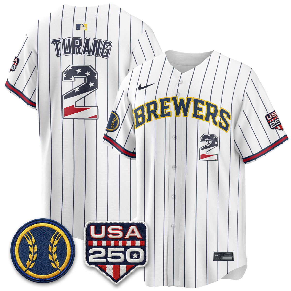 Milwaukee Brewers Fourth of July Vapor Limited Jersey - Stitched-Cuztomshoes