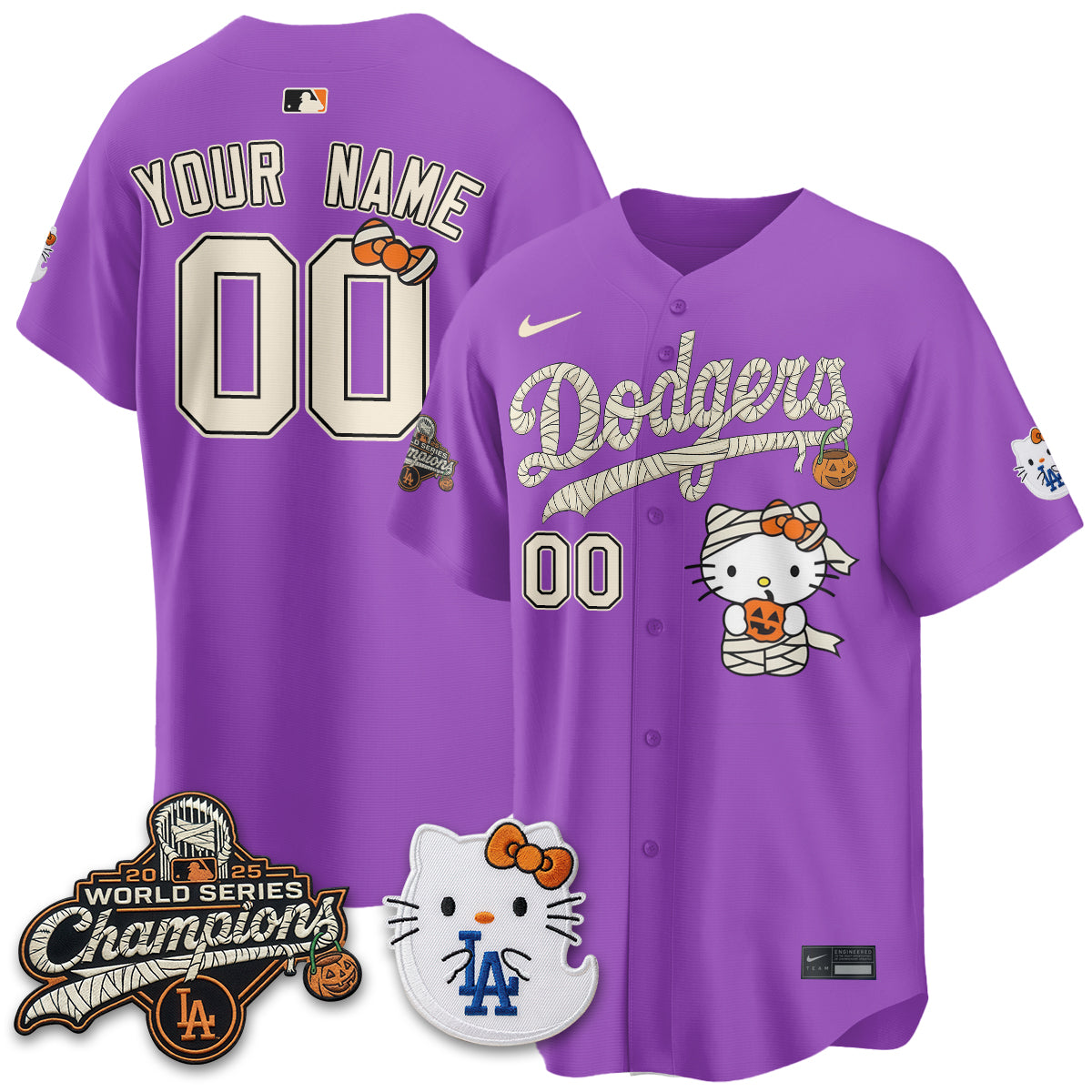 Los Angeles Dodgers Halloween 2026 Vapor Custom Jersey V2- Stitched-Cuztomshoes