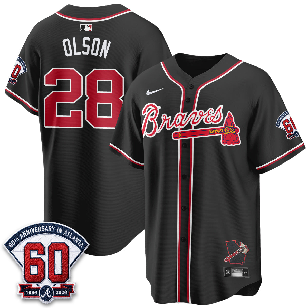 Atlanta Braves 2026 Black Out Style Vapor Limited Jersey - Stitched