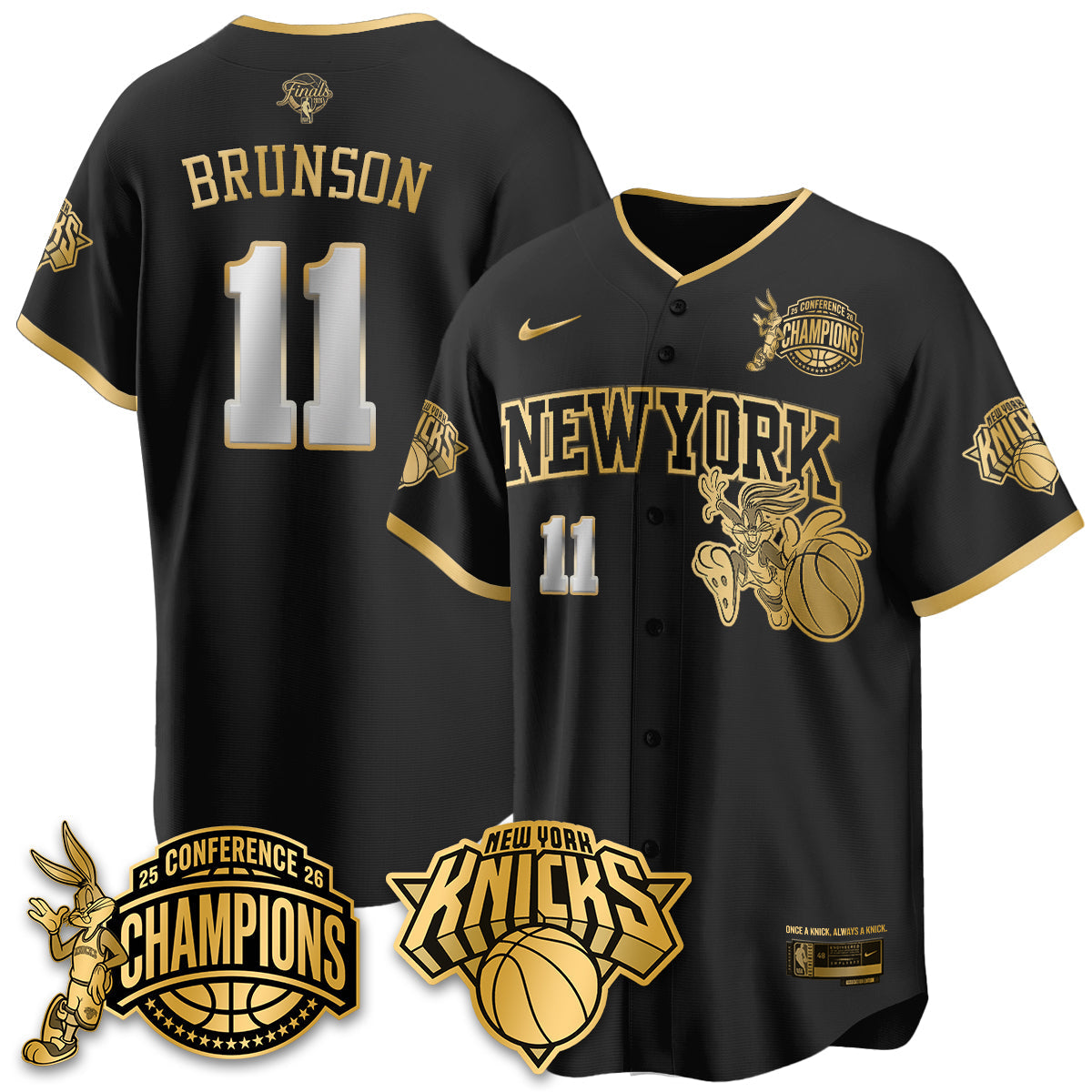 New York Knicks 2026 Basketball Finals x Bunny Vapor Jersey V2- Stitched-Cuztomshoes