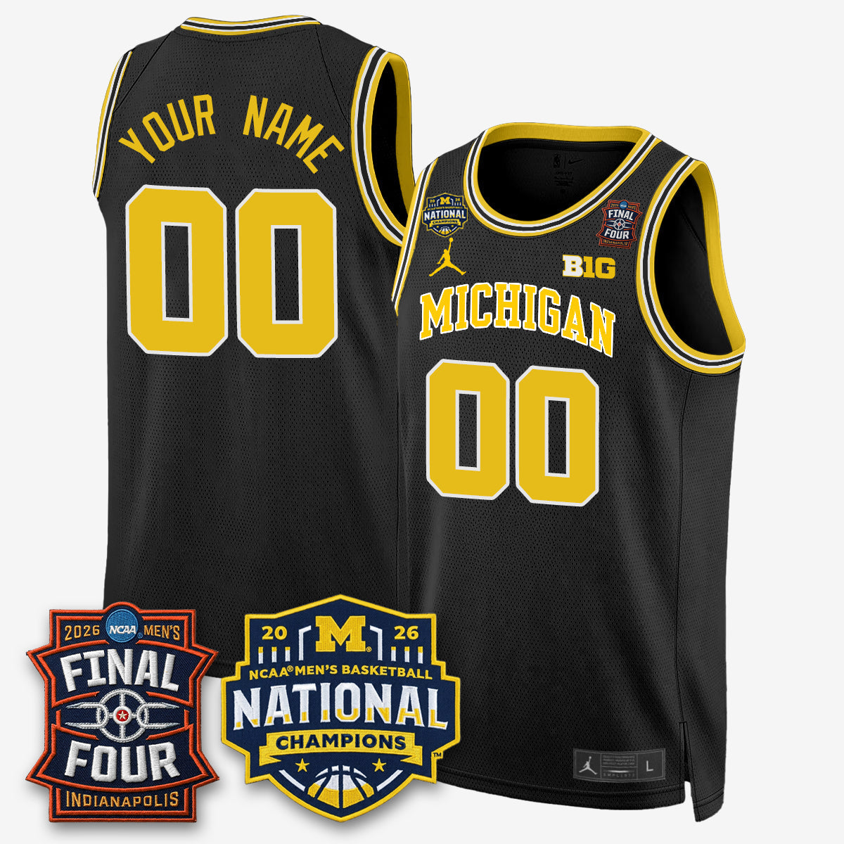 Michigan Wolverines 2026 Men's Basketball Champions Limited Custom Jersey - Stitched-Cuztomshoes