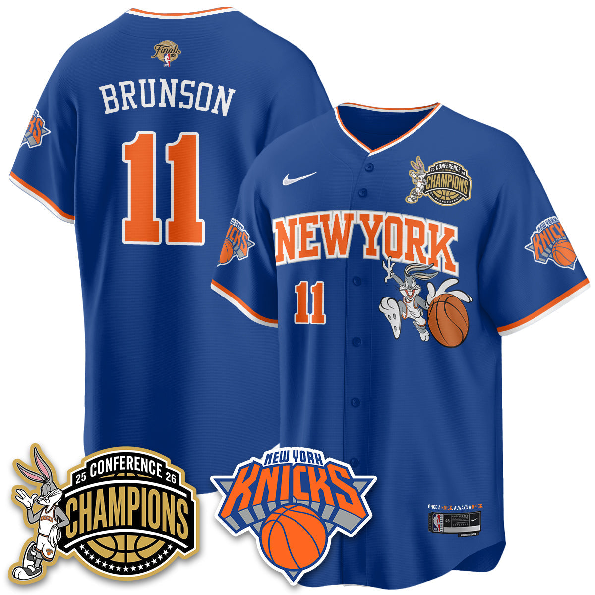 New York Knicks 2026 Basketball Finals x Bunny Vapor Jersey V2- Stitched-Cuztomshoes