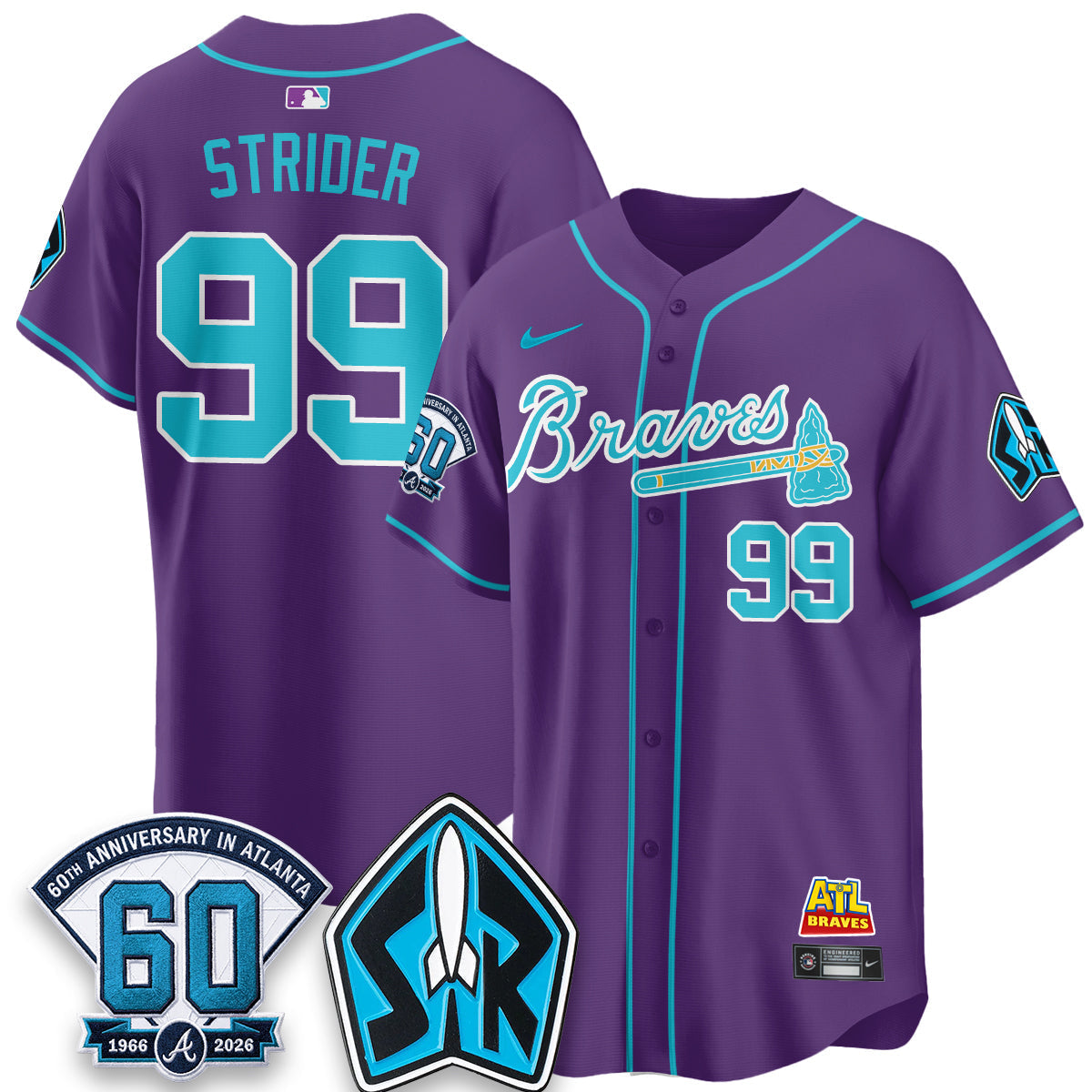 Atlanta Braves 60th Anniversary Space Ranger Edition Vapor Limited Jersey - Stitched
