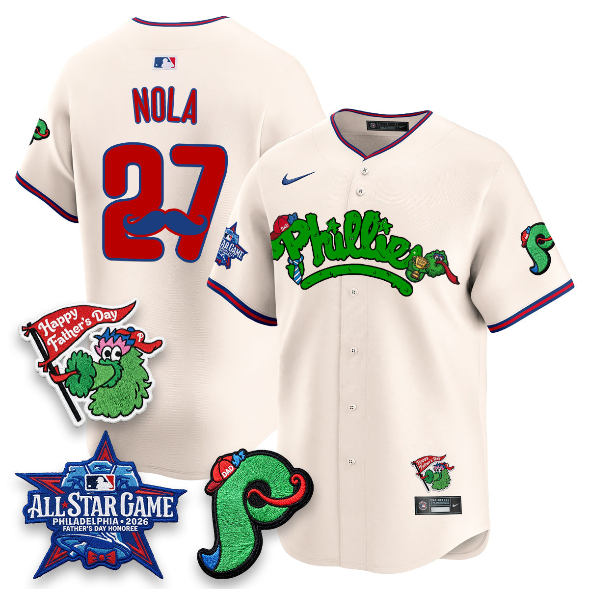 Philadelphia Phillies Happy Father's Day Vapor Jersey - Stitched