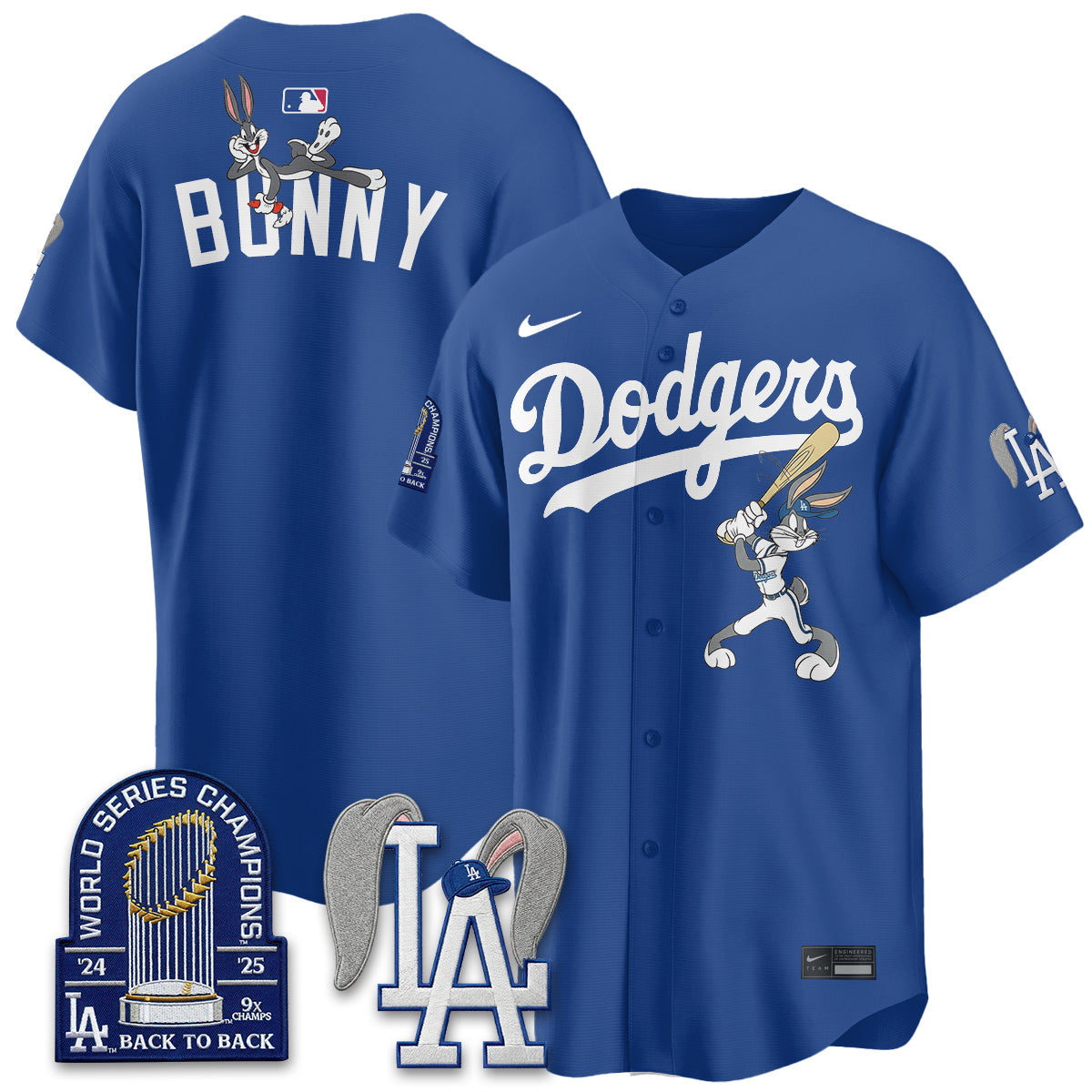 Los Angeles Dodgers Bunny Edition Vapor Jersey - Stitched-Cuztomshoes