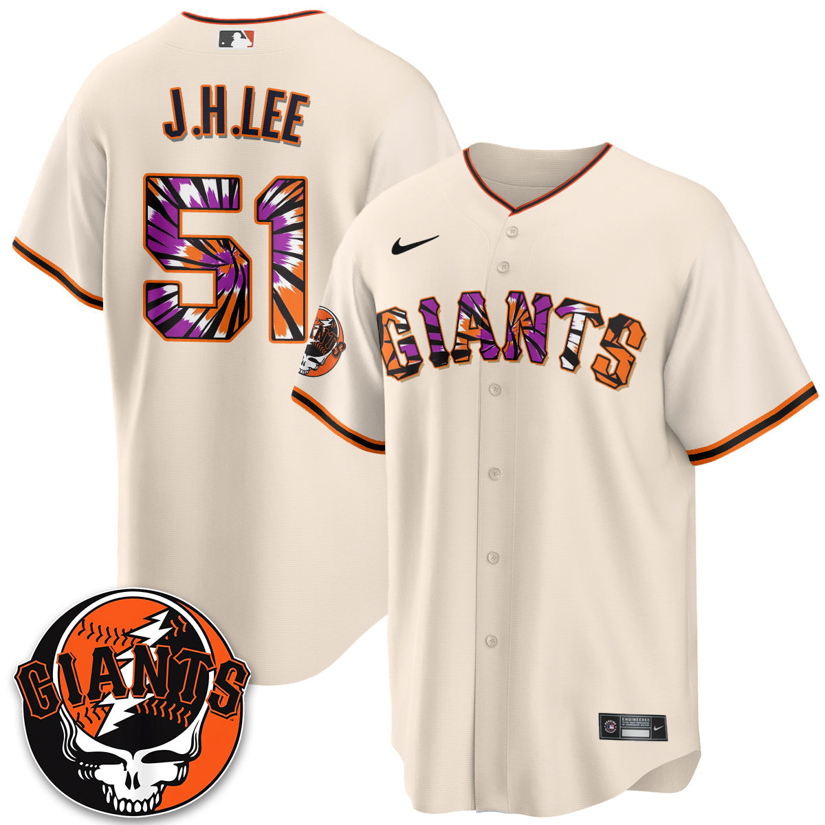 San Francisco Giants x Grateful Dead Vapor Jersey V2 - Stitched