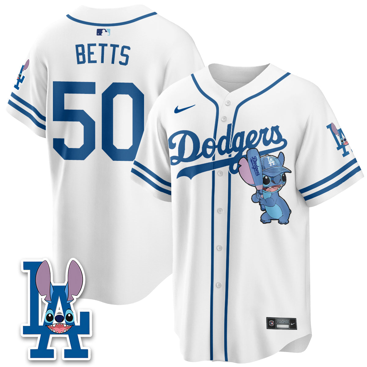 Los Angeles Dodgers x Blue Alien Edition Vapor Jersey - Stitched-Cuztomshoes