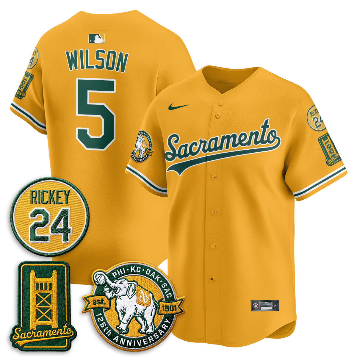 Athletics 2026 Alternate Sacramento - Celebrating 125 Years - Limited Vapor Jersey - Stitched-Cuztomshoes