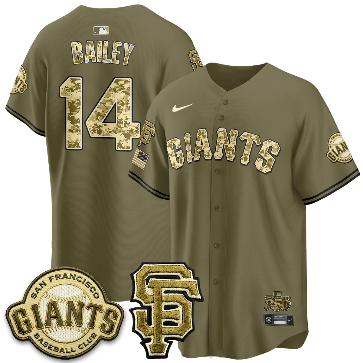San Francisco Giants 2026 Armed Forces Day Jersey V2 - Stitched