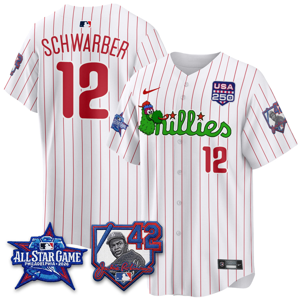 Philadelphia Phillies Phanatic 2026 New Era & 250th USA Vapor Limited Jersey - All Star Game - Stitched