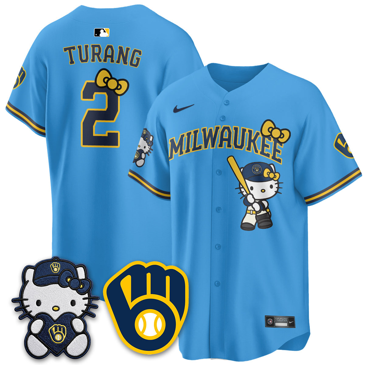 Milwaukee Brewers Meow KT Night Vapor Limited Jersey - Stitched-Cuztomshoes