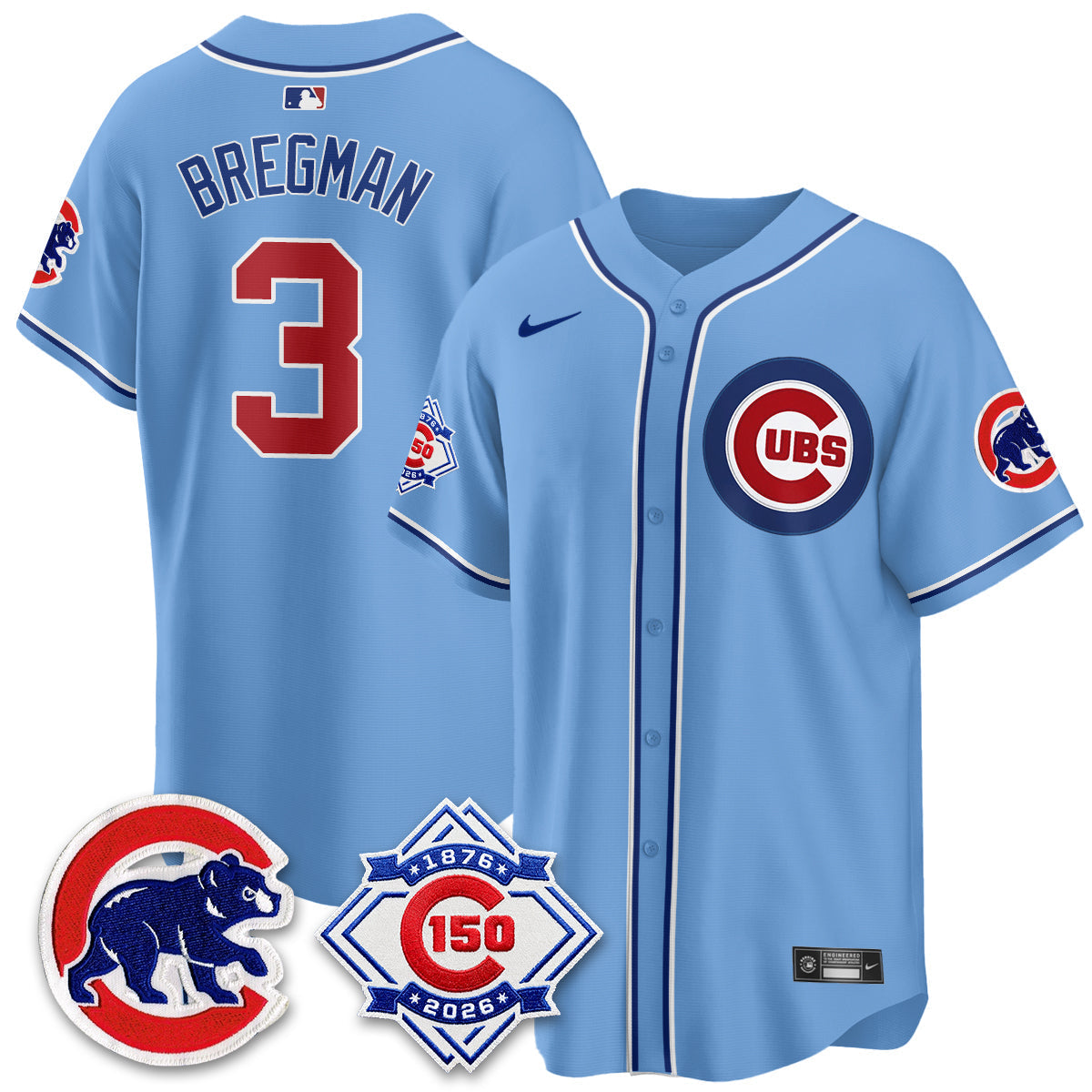 Chicago Cubs 150th Anniversary Black Out Style Vapor Premier Limited Jersey - Stitched