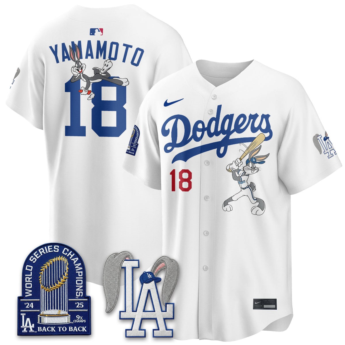 Los Angeles Dodgers Bunny Edition Vapor Jersey - Stitched-Cuztomshoes