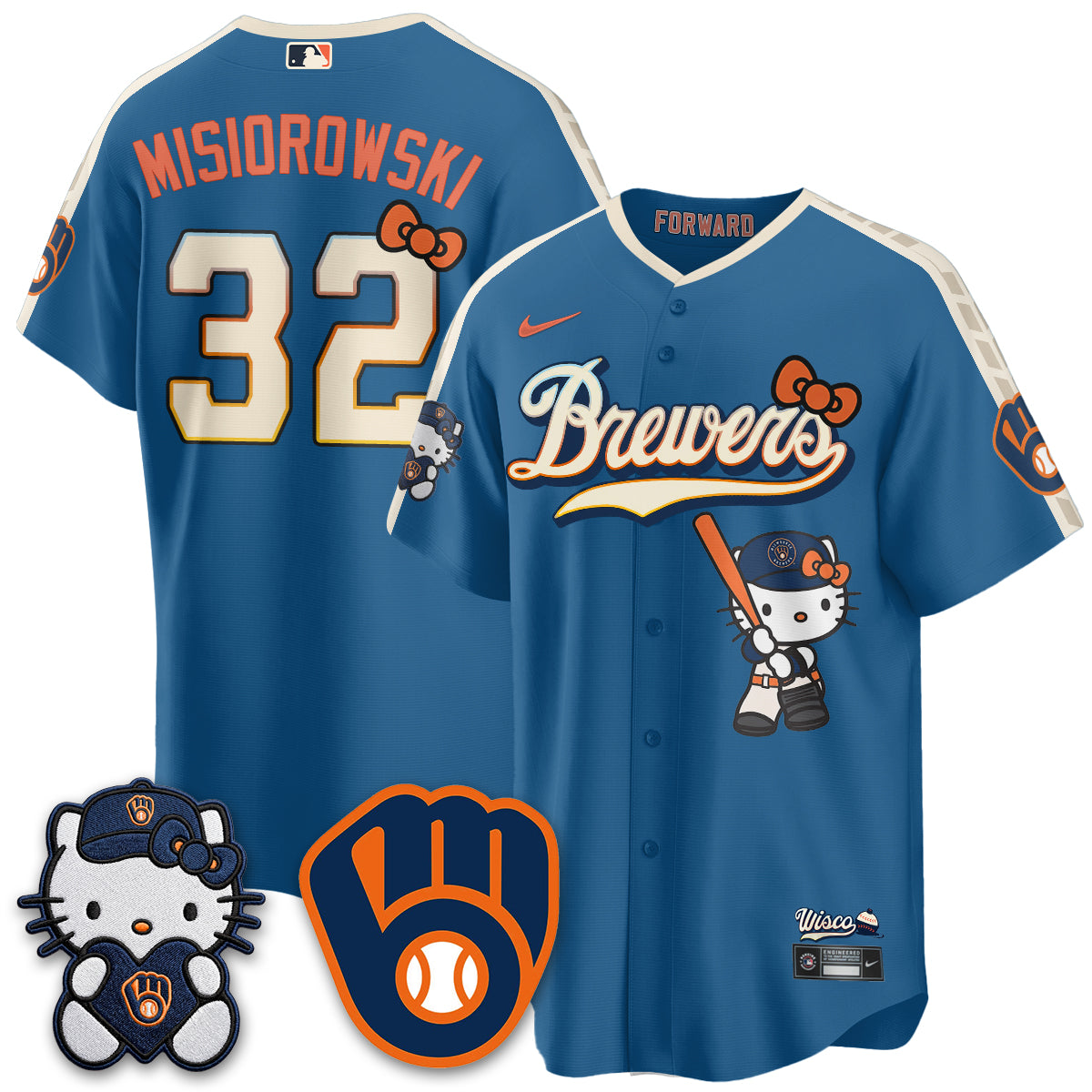 Milwaukee Brewers Meow KT Night Vapor Limited Jersey - Stitched-Cuztomshoes