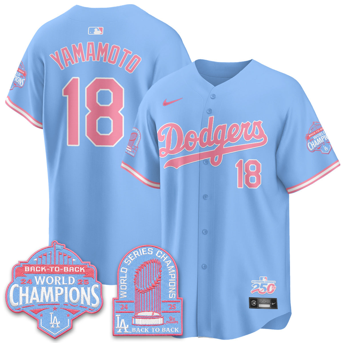 Los Angeles Dodgers x Bubblegum Vapor Jersey - Stitched