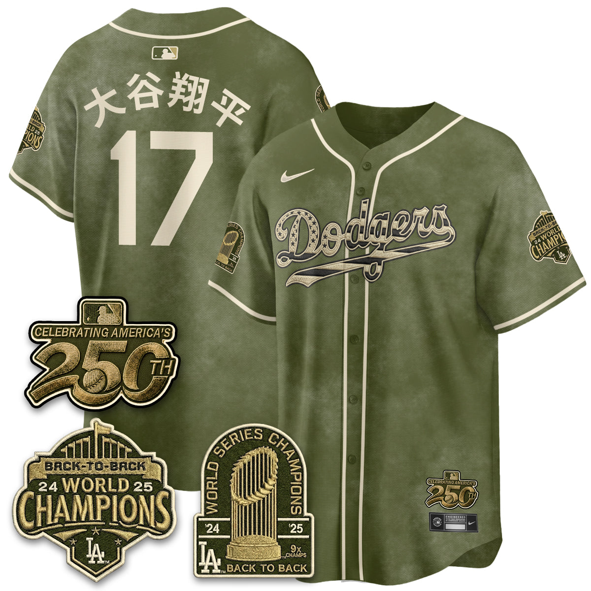 Los Angeles Dodgers New Era Olive 2026 Armed Forces Day Jersey -Stitched V2