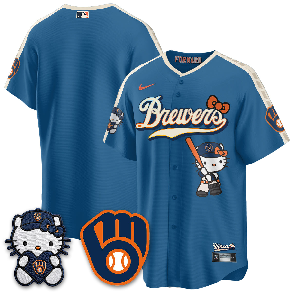 Milwaukee Brewers Meow KT Night Vapor Limited Jersey - Stitched-Cuztomshoes