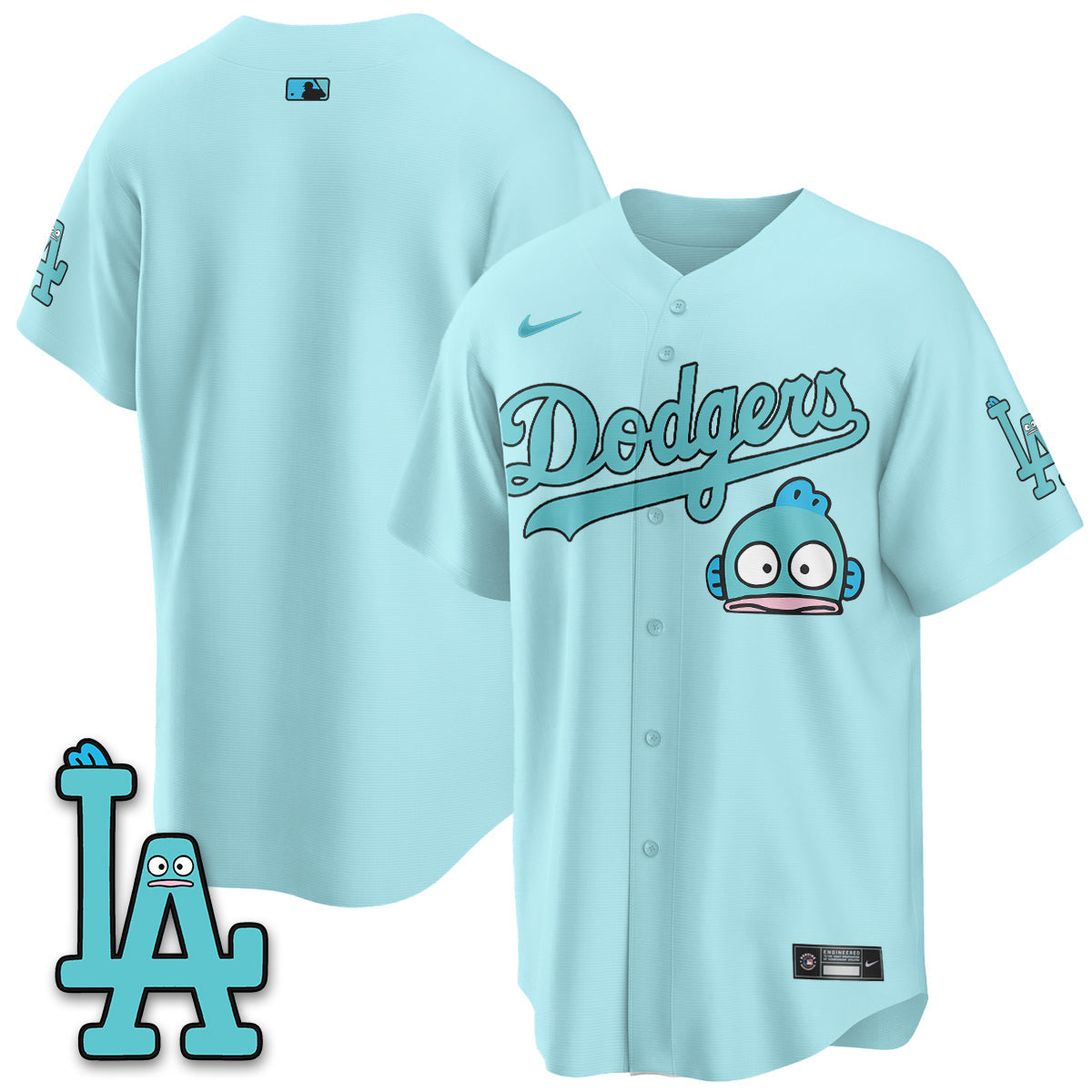 Los Angeles Dodgers x Hangyodon Edition Vapor Jersey- Stitched-Cuztomshoes