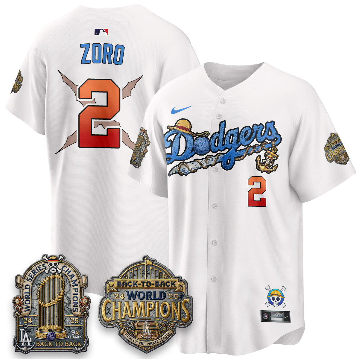 Los Angeles Dodgers x OP Japanese Cartoon Vapor Limited Jersey - Stitched-Cuztomshoes