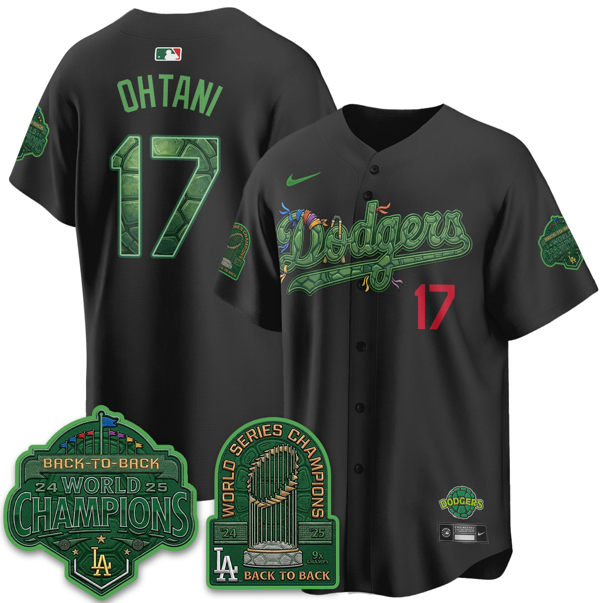 Los Angeles Dodgers x TMNT 2026 Vapor Jersey - Stitched-Cuztomshoes