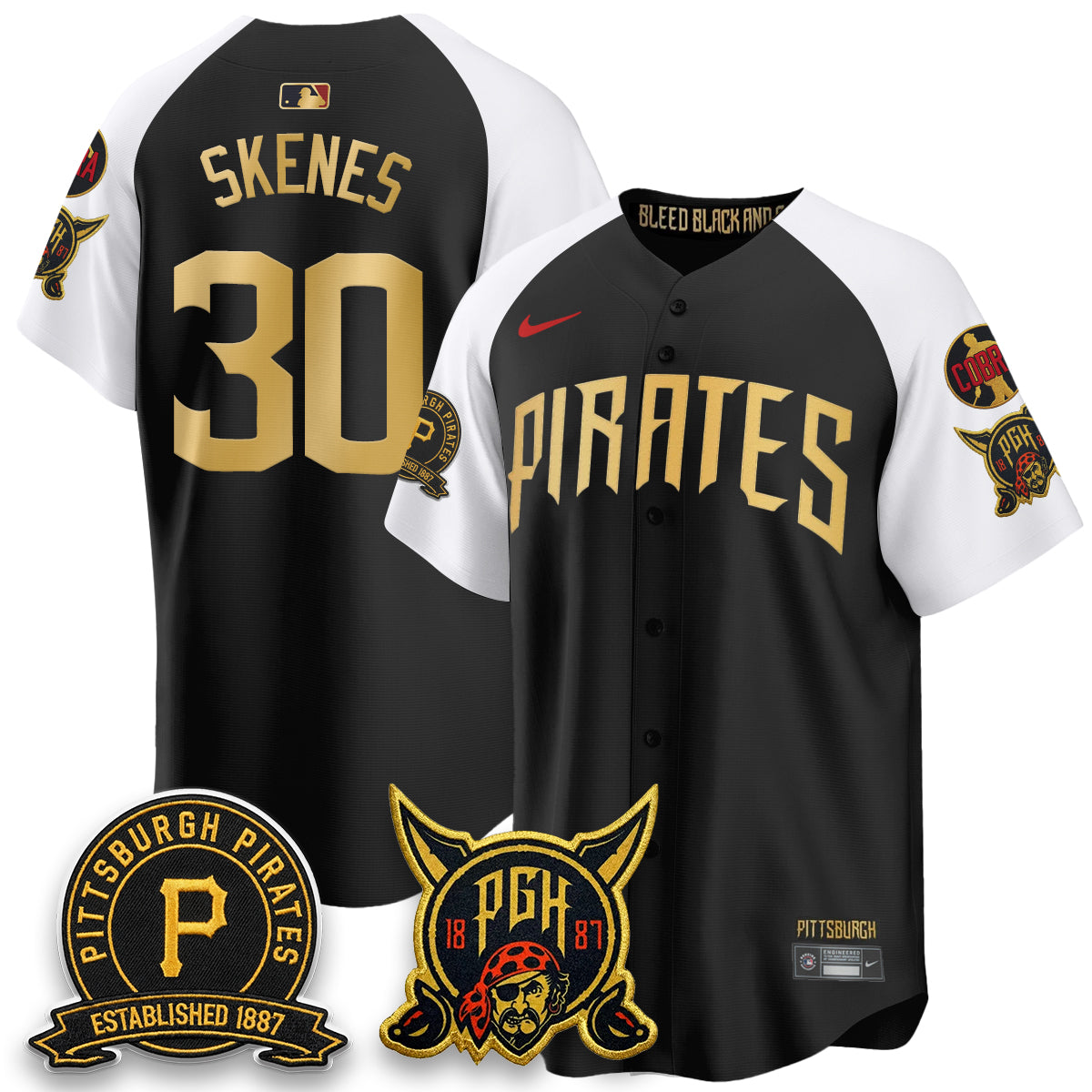 Pittsburgh Pirates Vapor Limited Jersey - Cobra & Est 1887 Patch - Stitched