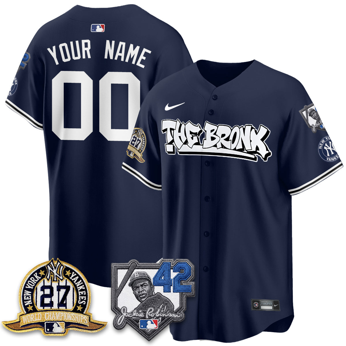 New York Yankees The Bronx 2026 Jackie Robinson Day Vapor Limited Custom Jersey - Stitched