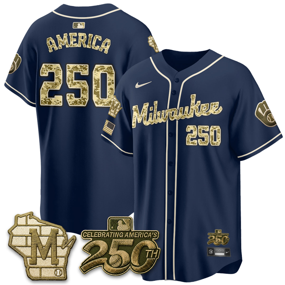 Milwaukee Brewers Salute to Service 2026 Vapor Limited Jersey - Stitched-Cuztomshoes