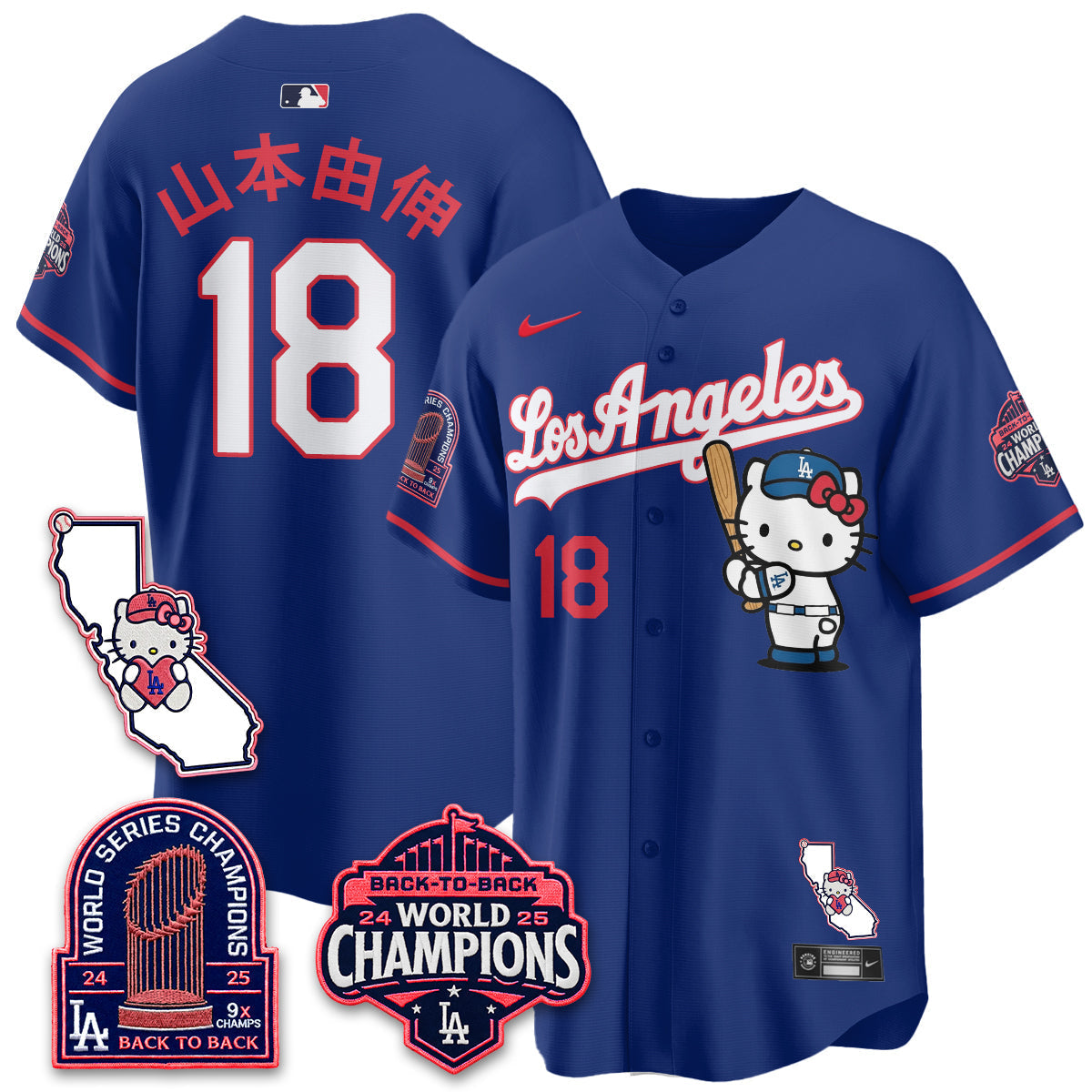 Los Angeles Dodgers x Meow KT 2026 Vapor Jersey - Stitched - V4-Cuztomshoes
