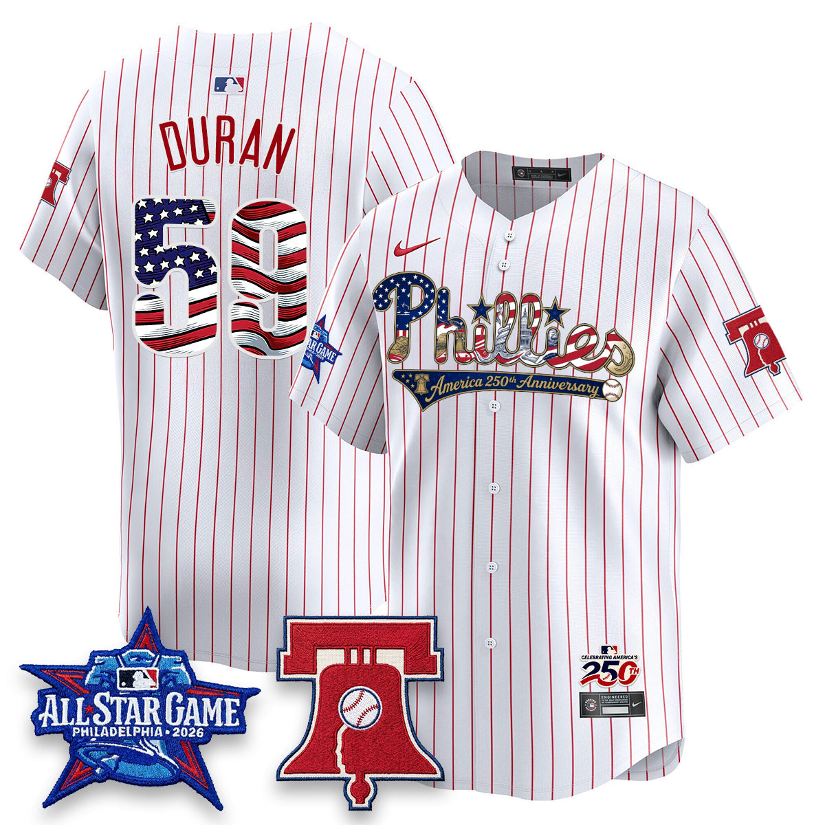 Philadelphia Phillies 2026 Independence Day USA Vapor Limited Jersey - Stitched-Cuztomshoes