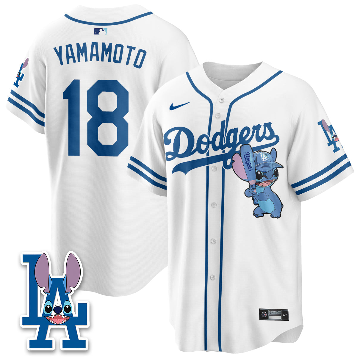 Los Angeles Dodgers x Blue Alien Edition Vapor Jersey - Stitched-Cuztomshoes