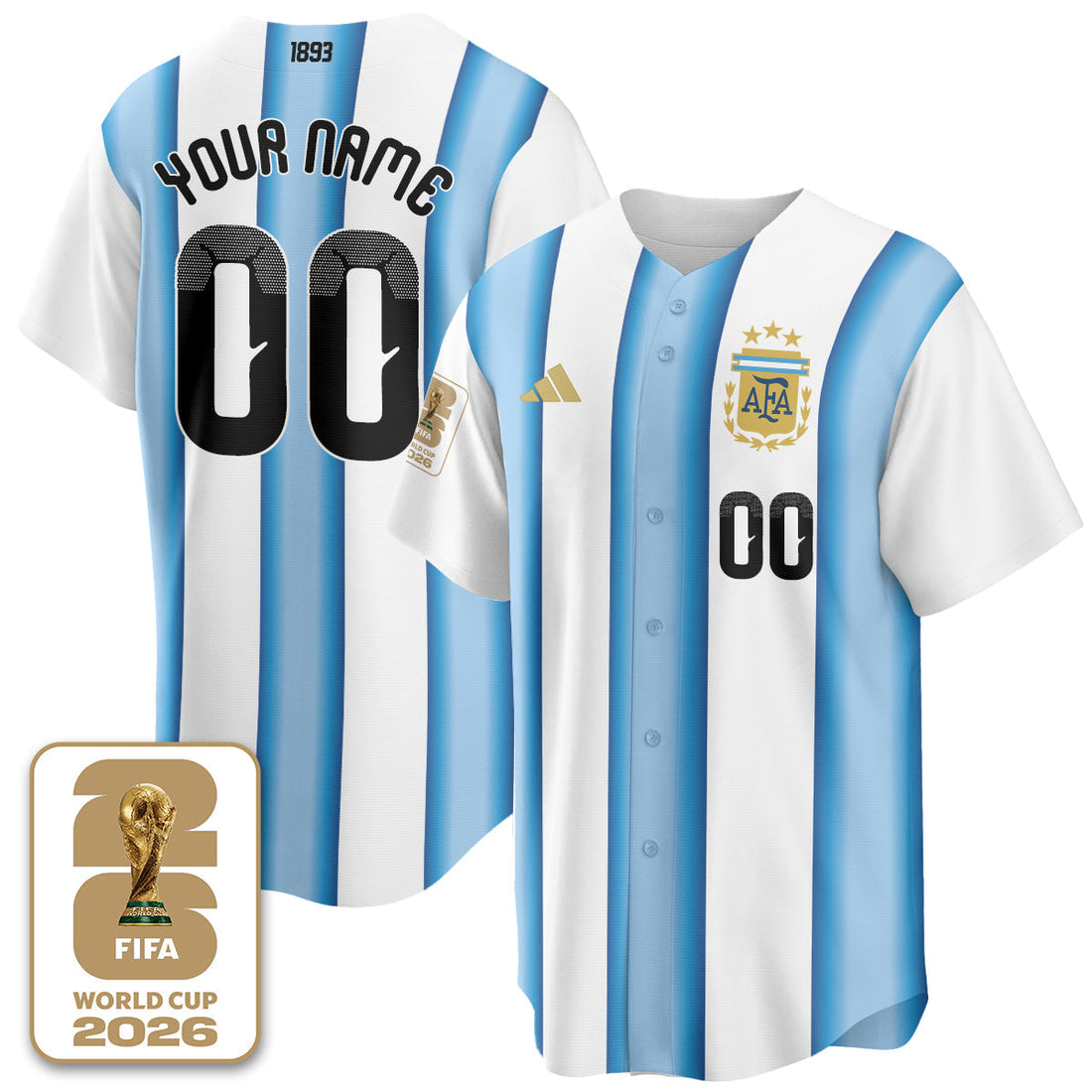 Argentina Soccer National Team x Baseball Vapor Limited Custom Jersey - Stitched-Cuztomshoes