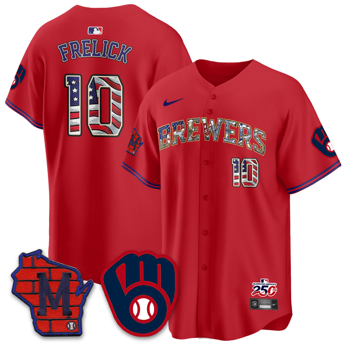 Milwaukee Brewers 2026 Independence Day USA Vapor Limited Jersey - Stitched-Cuztomshoes