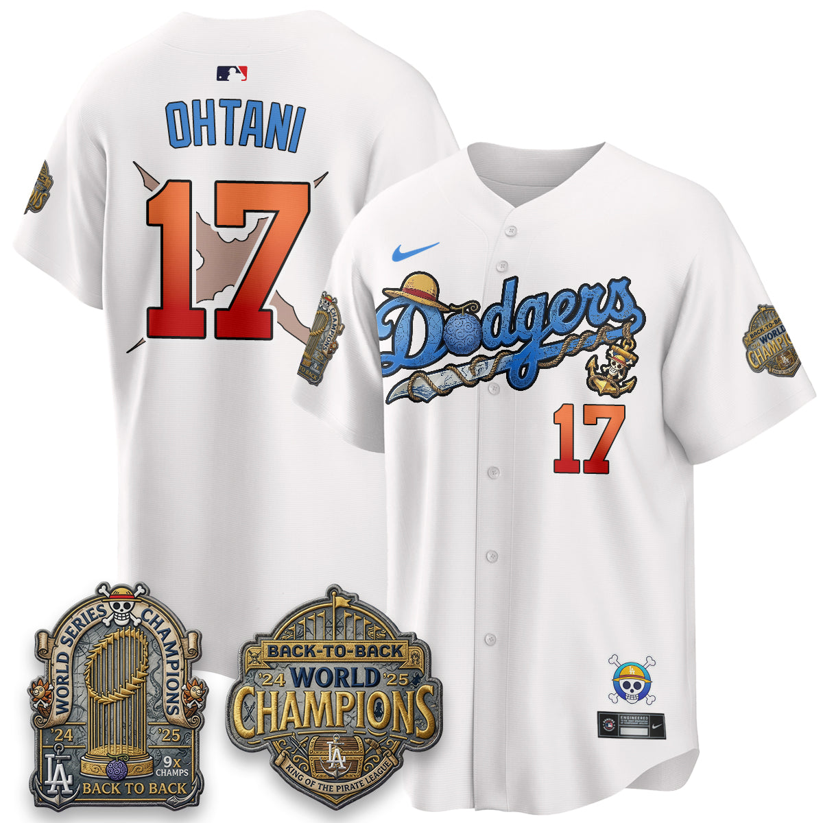 Los Angeles Dodgers x OP Japanese Cartoon Vapor Limited Jersey - Stitched-Cuztomshoes