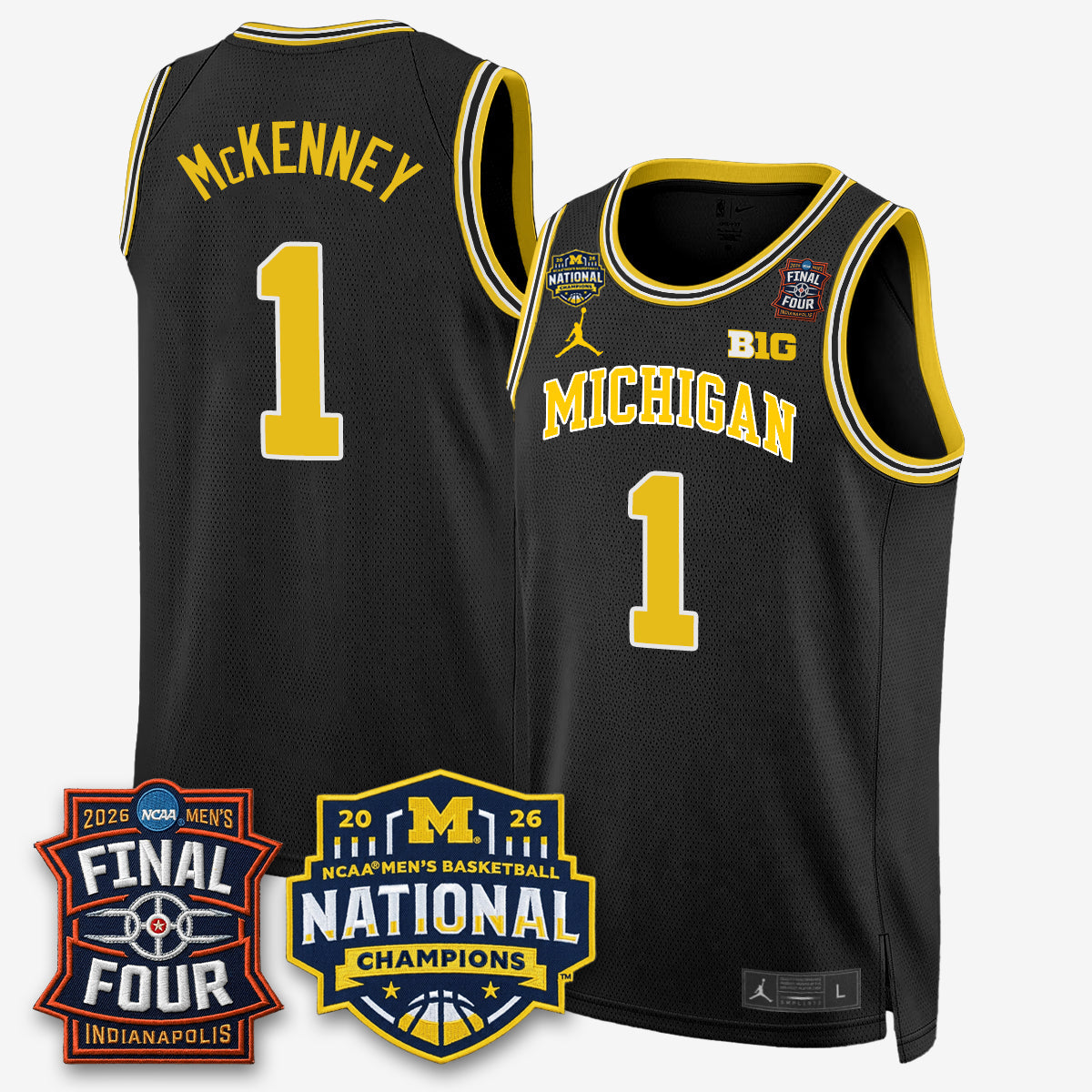 Michigan Wolverines 2026 Men's Basketball Champions Limited Jersey - Stitched-Cuztomshoes