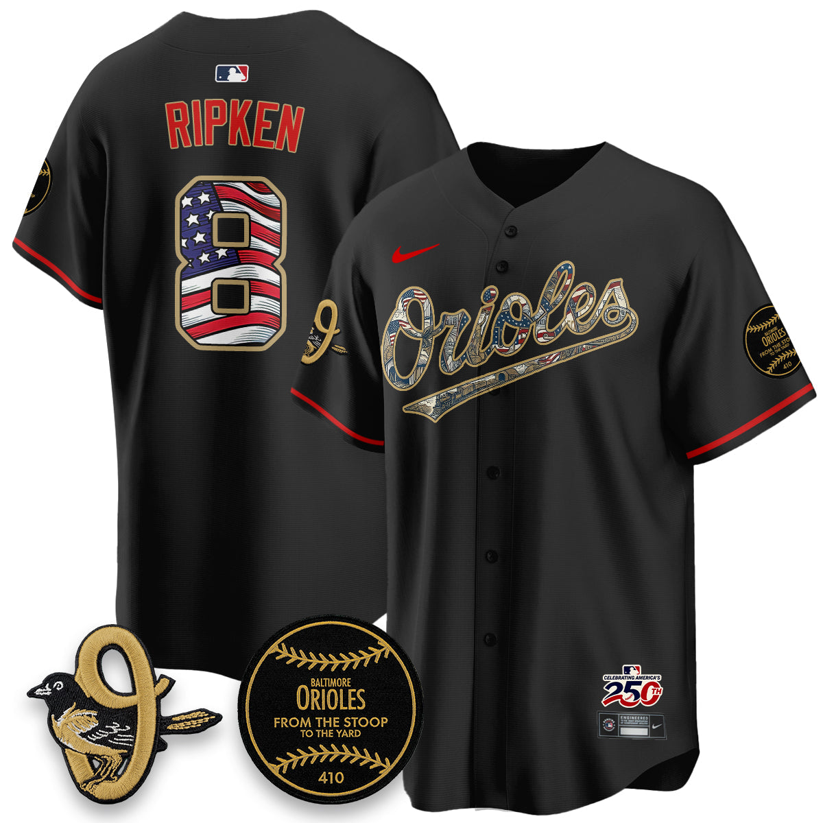 Baltimore Orioles 2026 Independence Day USA Vapor Limited Jersey - Stitched-Cuztomshoes