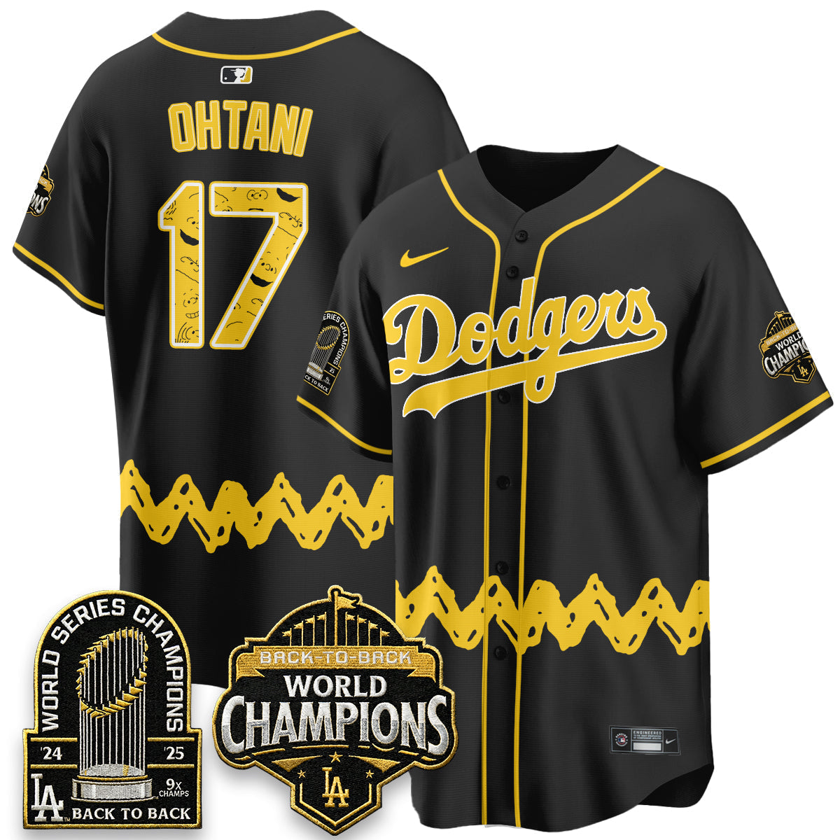 Los Angeles Dodgers x P-nuts Style Vapor Jersey - Stitched-Cuztomshoes