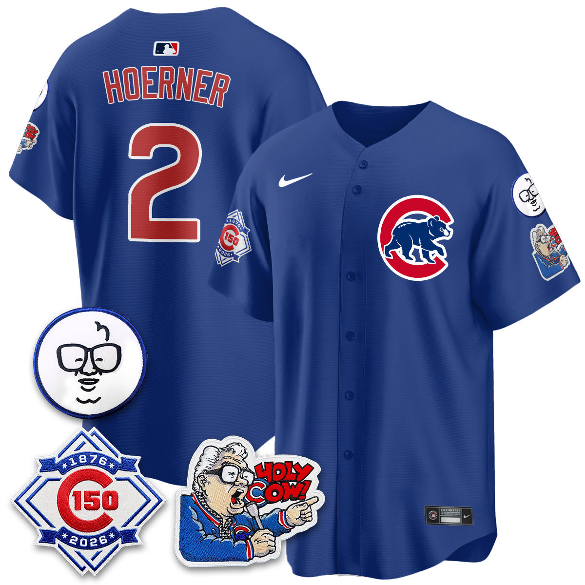 Chicago Cubs 150th Anniversary Harry Caray Holy Cow Vapor Premier Limited Jersey - Stitched V2-Cuztomshoes