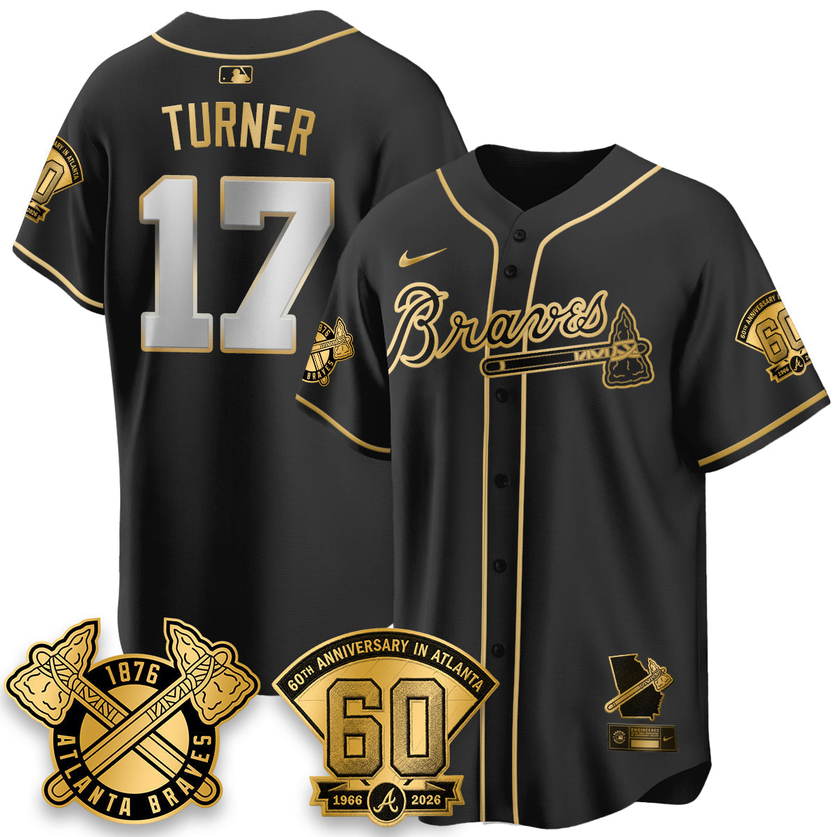 Atlanta Braves 60th Anniversary Special Edition Vapor Limited Jersey - Stitched-Cuztomshoes