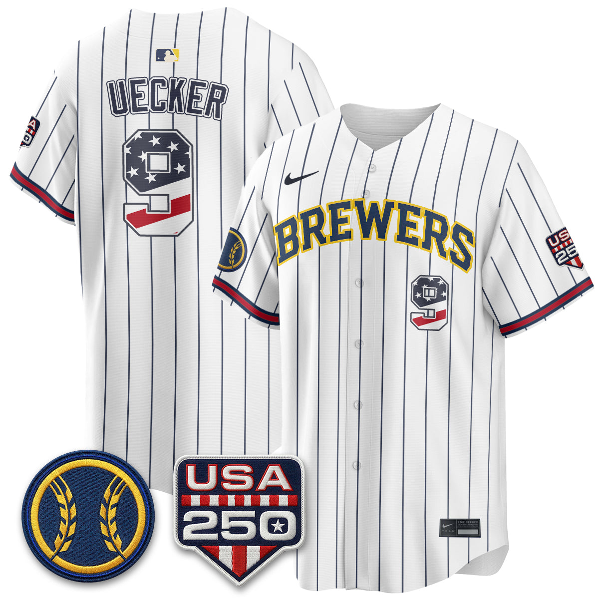 Milwaukee Brewers Fourth of July Vapor Limited Jersey - Stitched-Cuztomshoes