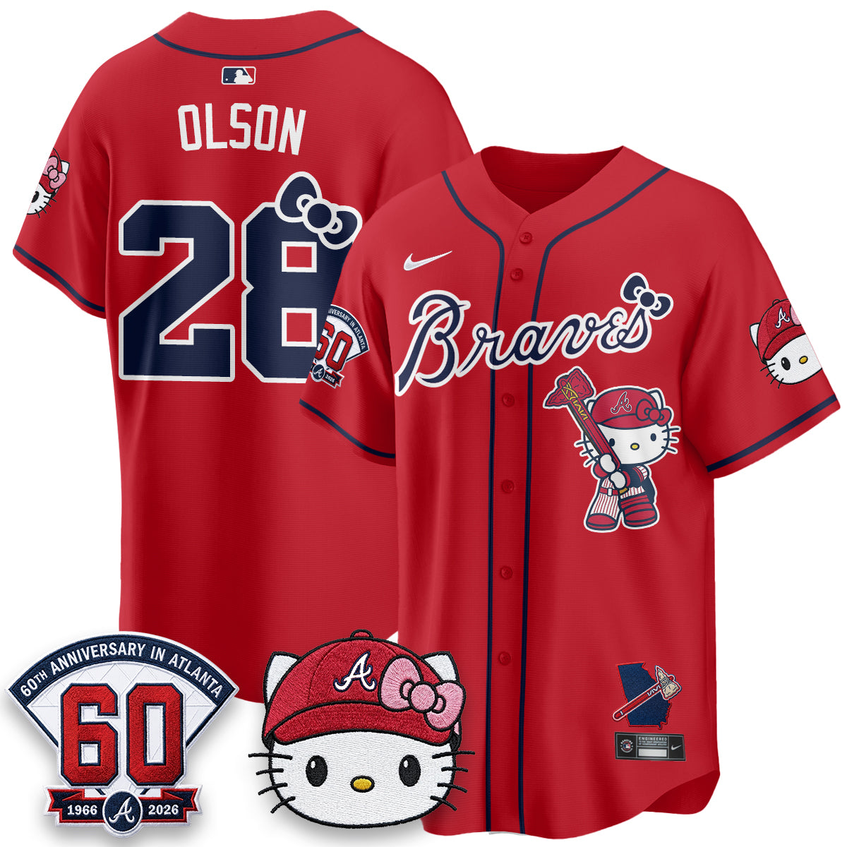 Atlanta Braves x Meow KT 2026 Vapor Limited Jersey - Stitched-Cuztomshoes